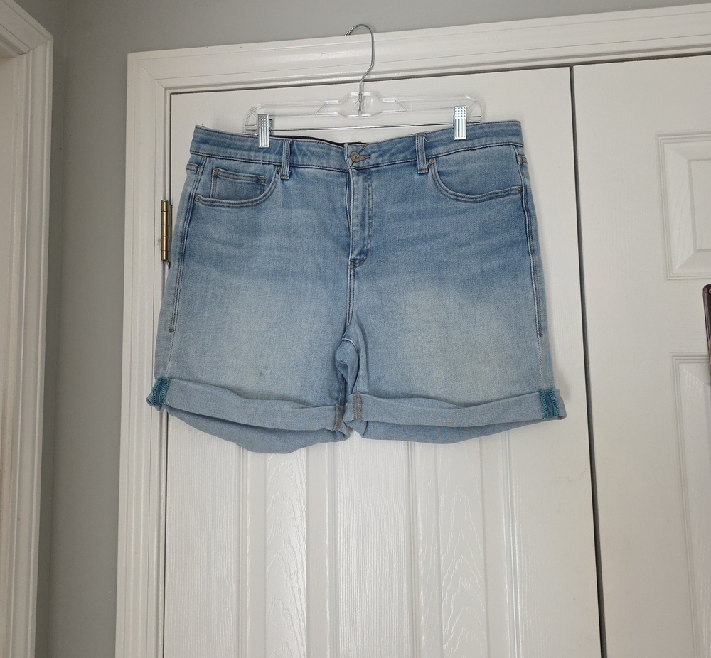 LuLaRoe Light Blue Denim Roll-Cuff Shorts